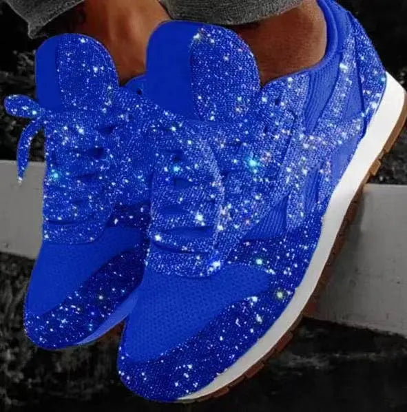 Ladies Glitter Shoes with Sequins - Livia-Blue-4-State of Style