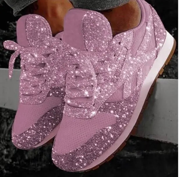 Ladies Glitter Shoes with Sequins - Livia-Pink-4-State of Style