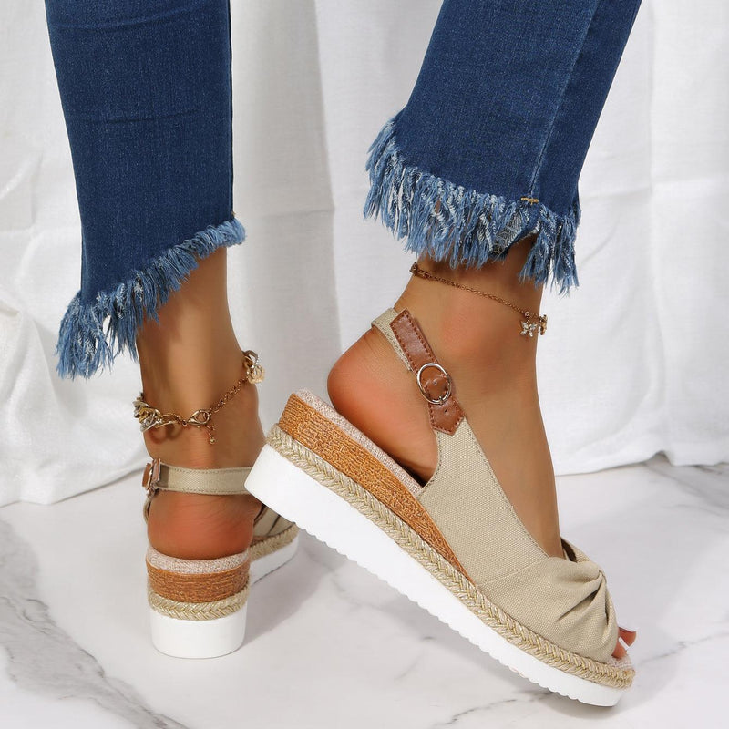 Ladies High Heel Sandals - ComfiLift-Beige-3.0-State of Style