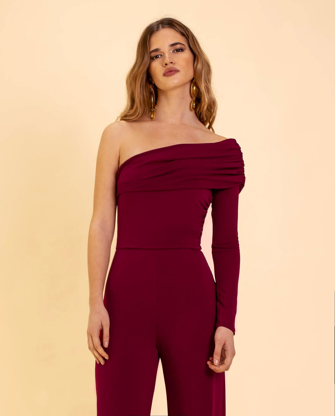 Ladies Jumpsuit with One Shoulder – Alessia-XS-S-State of Style