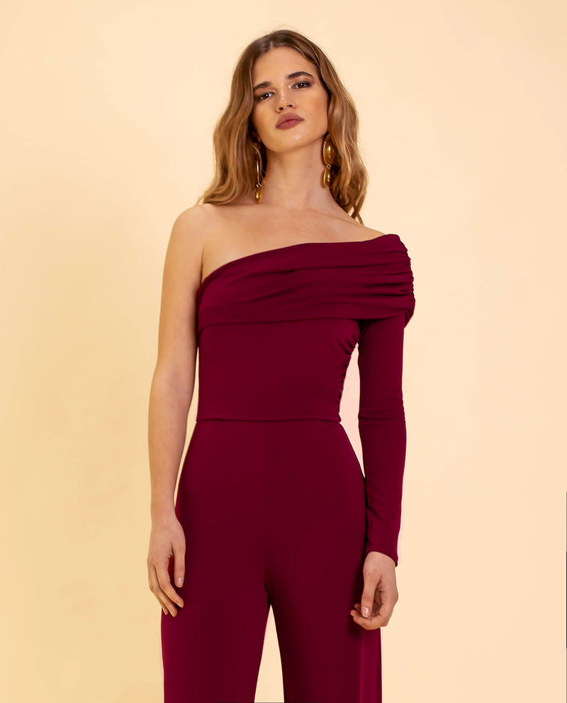 Ladies Jumpsuit with One Shoulder – Alessia-XS-S-State of Style