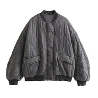 Ladies Oversized Grey Bomber Jacket - Alexa-Grey-XS-State of Style