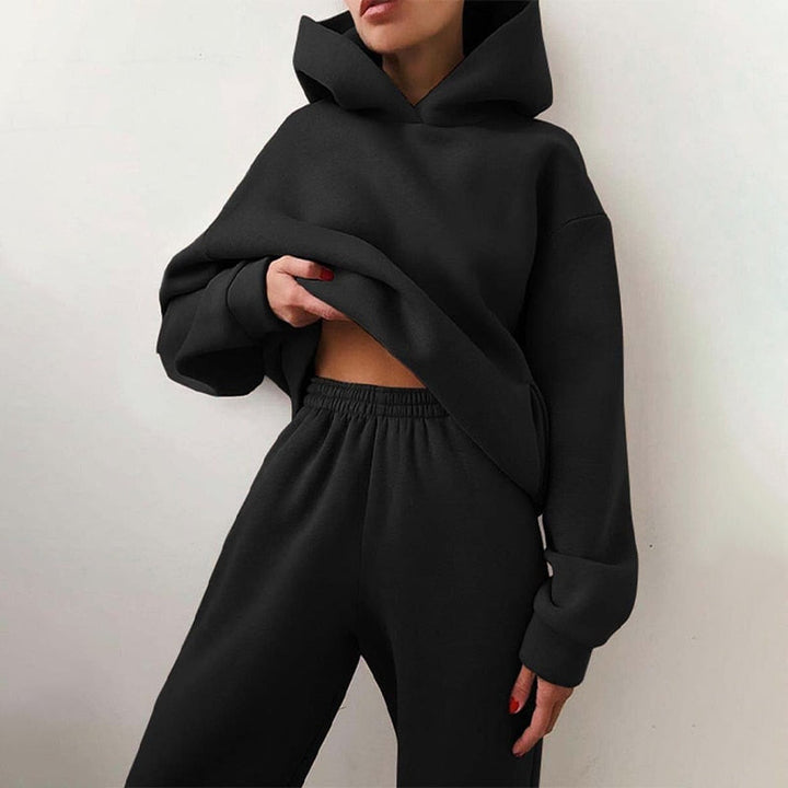 Ladies Oversized Lounge Jogging Set – Liv-Black-State of Style