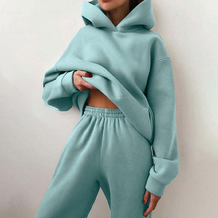 Ladies Oversized Lounge Jogging Set – Liv-Light blue-State of Style