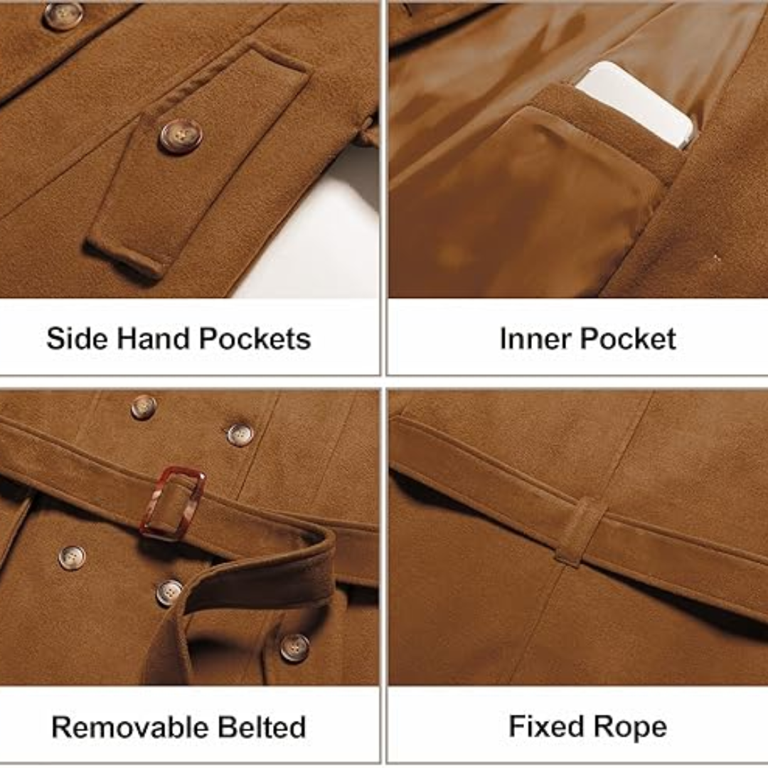 Ladies Padded Winter Trench Coat with Hood - Nina-Black-S-State of Style