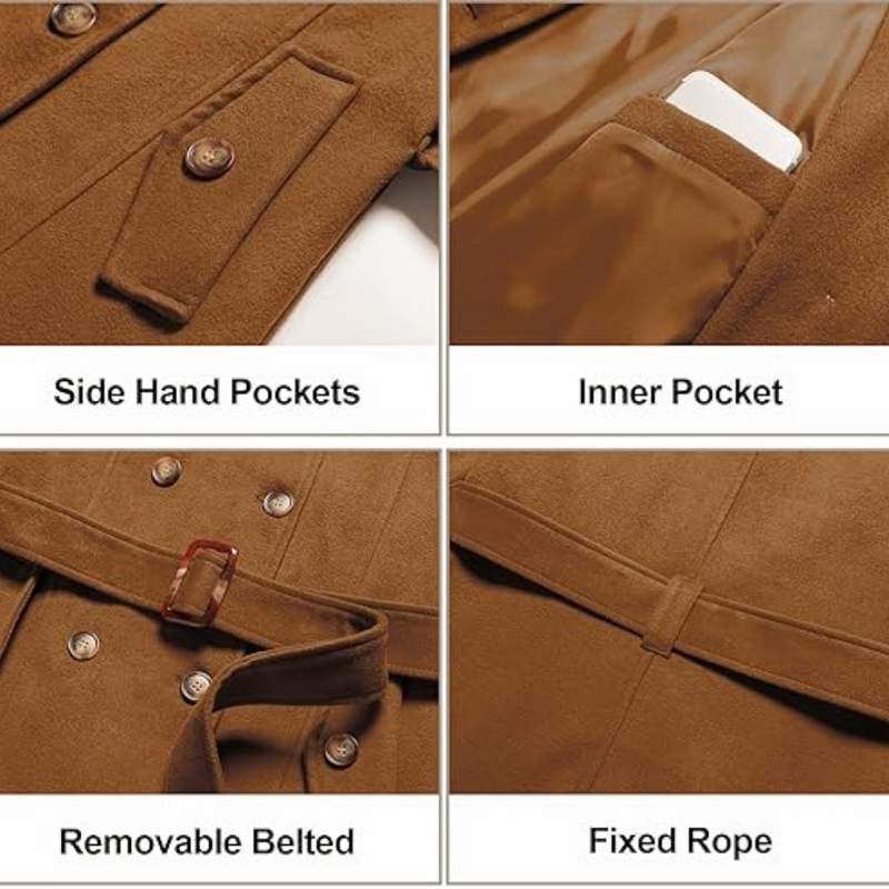 Ladies Padded Winter Trench Coat with Hood - Nina-Black-S-State of Style