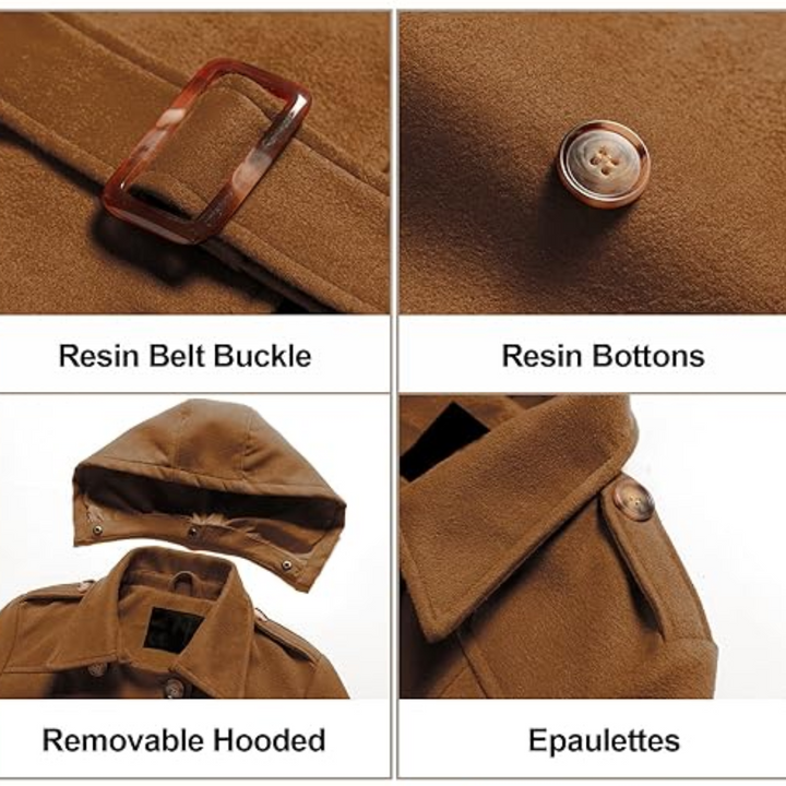 Ladies Padded Winter Trench Coat with Hood - Nina-Black-S-State of Style