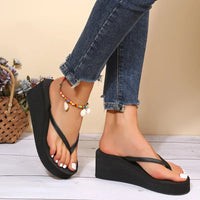 Ladies' Platform Slippers with Clip Toe Design – Riviera-Black-3-State of Style