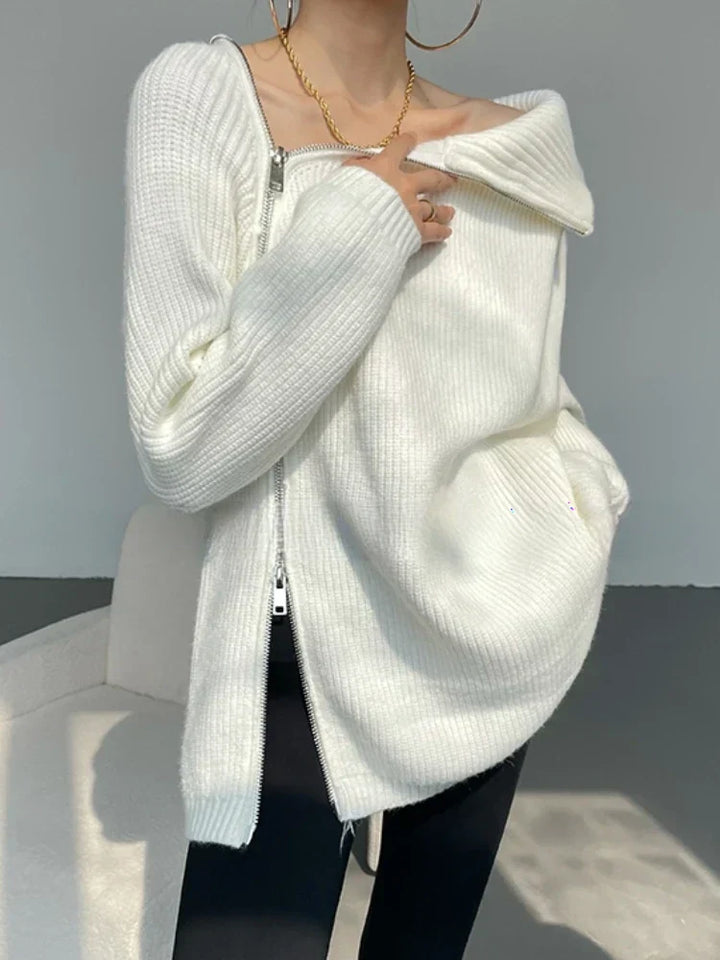 Ladies Pullover Vest with Zip - Clara-Black-One Size-State of Style