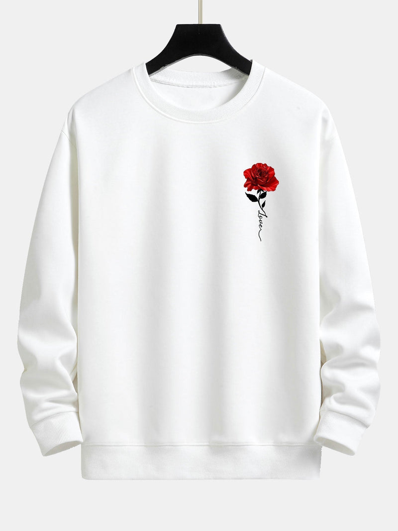 Ladies' Rose Print Sweatshirt - Amelia-White-S-State of Style