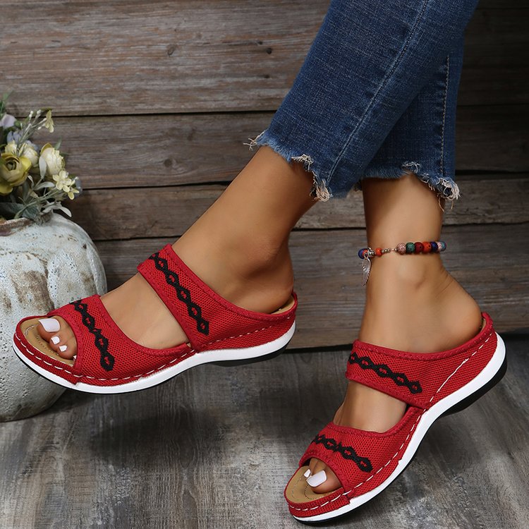 Ladies Sandals with DynamicSupport Technology - LunaStride-Red-3.0-State of Style