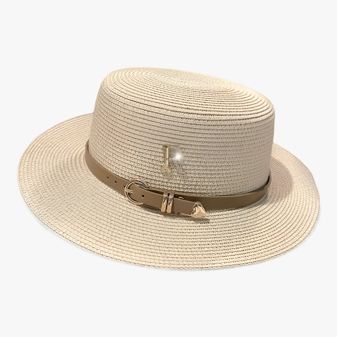 Ladies' straw hat with a flat crown – Aurelle-Beige-State of Style