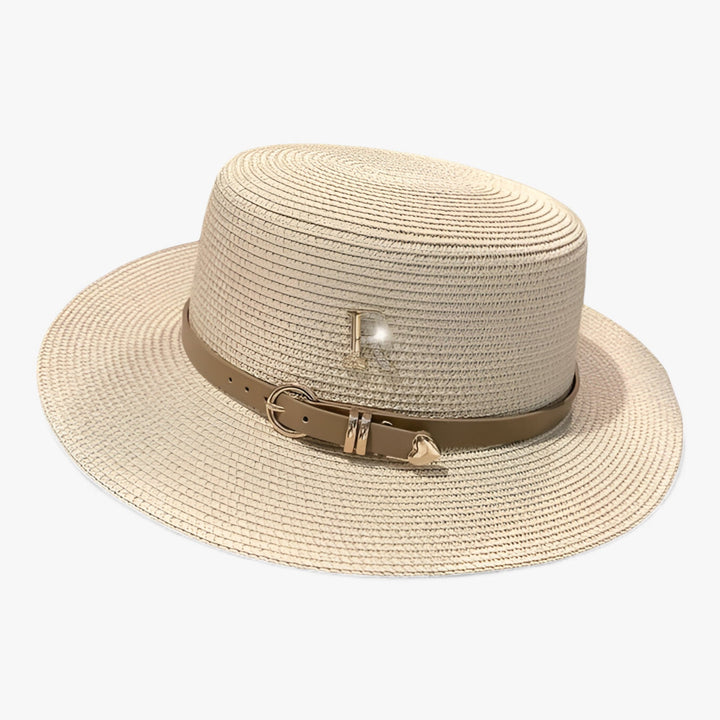 Ladies' straw hat with a flat crown – Aurelle-Beige-State of Style