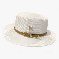 Ladies' straw hat with a flat crown – Aurelle-White-State of Style