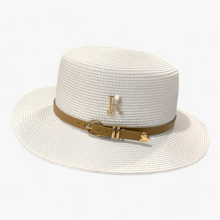 Ladies' straw hat with a flat crown – Aurelle-White-State of Style