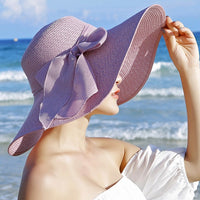 Ladies' straw hat with sun protection – Candy-Lilac-State of Style