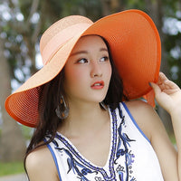 Ladies' straw hat with sun protection – Candy-Orange-State of Style
