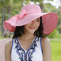 Ladies' straw hat with sun protection – Candy-Pink-State of Style