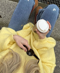 Ladies Stretch Jeans with Wide Legs and Heart Print - Amelie-XS-State of Style