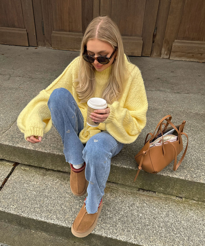 Ladies Stretch Jeans with Wide Legs and Heart Print - Amelie-XS-State of Style