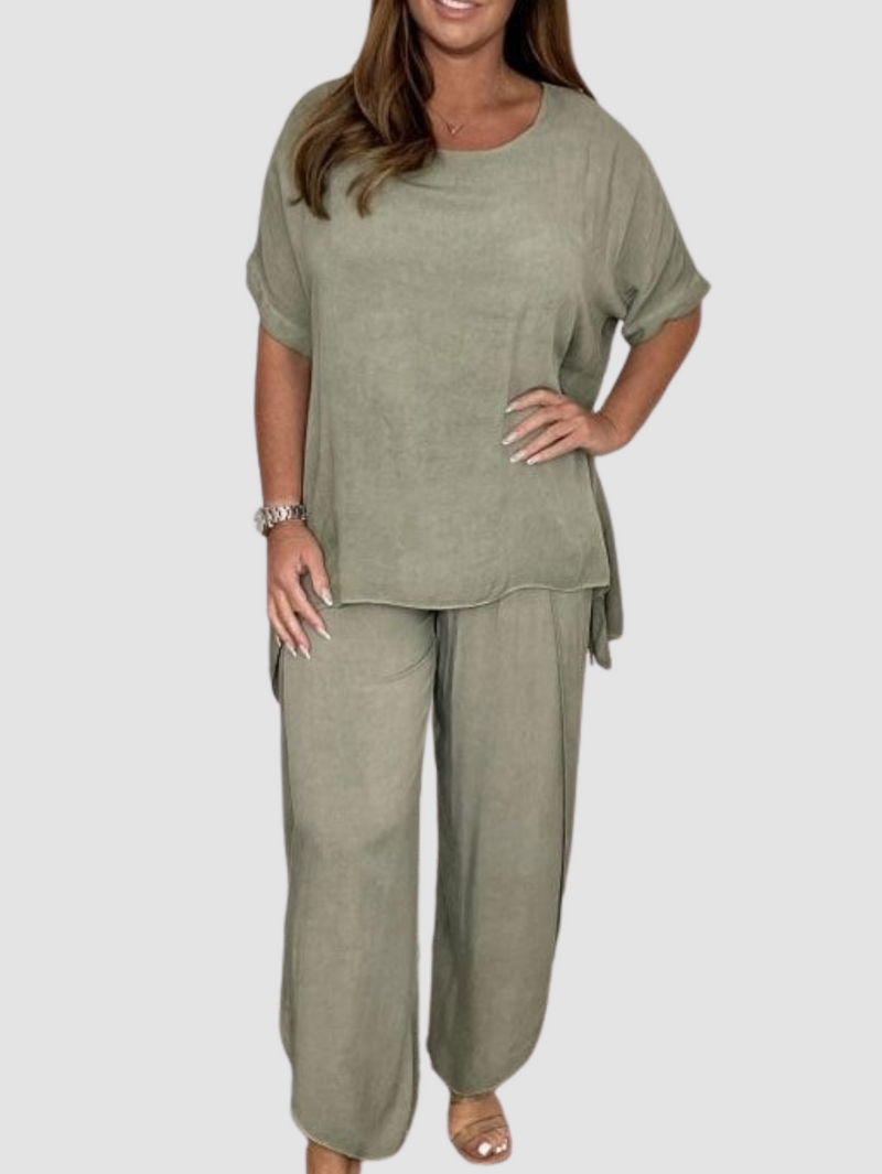 Ladies Stretch Jeans with Wide Legs and Heart Print - Amelie-XS-State of Style