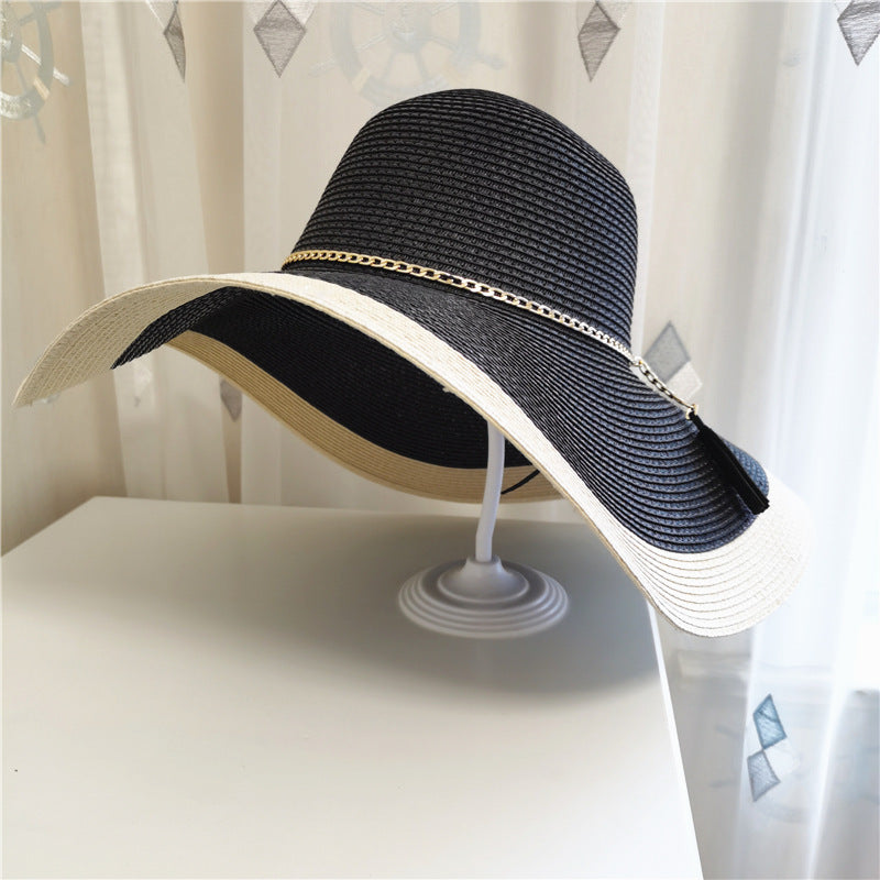 Ladies' summer hat with wide brim and UV protection – Lily-Black-One size fits all-State of Style