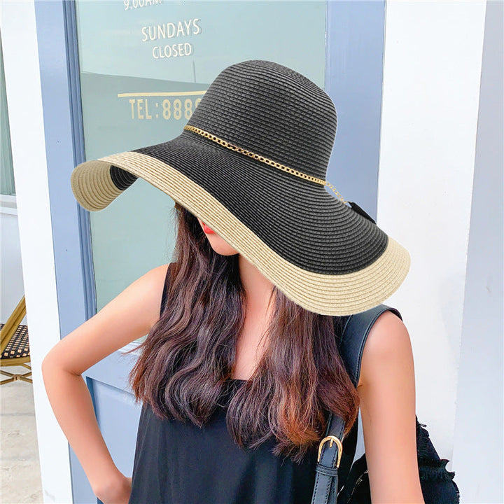 Ladies' summer hat with wide brim and UV protection – Lily-Black-One size fits all-State of Style