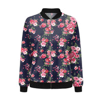 Ladies Summer Jacket with Fine Floral Print - Fiora-Black/Pink-S-State of Style