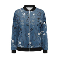 Ladies Summer Jacket with Fine Floral Print - Fiora-Blue-S-State of Style