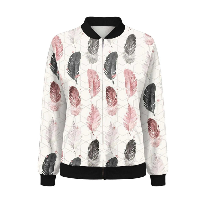 Ladies Summer Jacket with Fine Floral Print - Fiora-White-S-State of Style