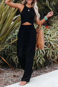Ladies' Summer Linen Trousers with Airy Cut and Relaxed Fit – Alvera-Black-S-State of Style