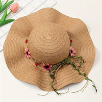 Ladies' Summer Straw Hat with Flower and Fruit Details – Solène-Cream-State of Style