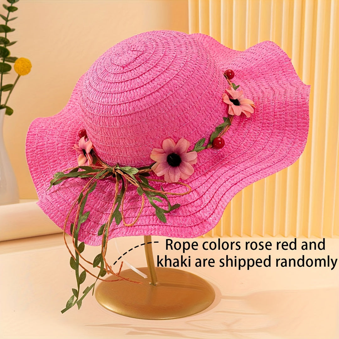 Ladies' Summer Straw Hat with Flower and Fruit Details – Solène-Fuchsia-State of Style