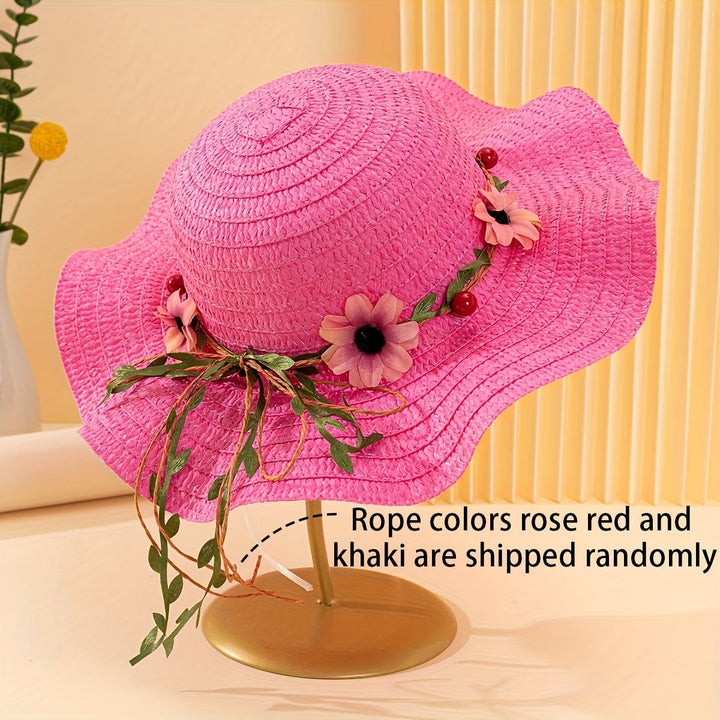 Ladies' Summer Straw Hat with Flower and Fruit Details – Solène-Fuchsia-State of Style