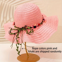 Ladies' Summer Straw Hat with Flower and Fruit Details – Solène-Pink-State of Style