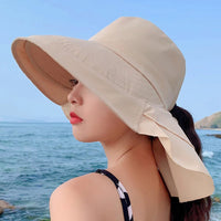 Ladies Sun Hat with Wide Brim and UV Protection – Celeste-Beige-State of Style