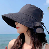 Ladies Sun Hat with Wide Brim and UV Protection – Celeste-Black-State of Style