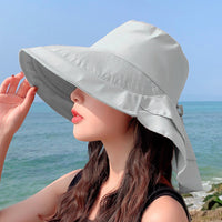 Ladies Sun Hat with Wide Brim and UV Protection – Celeste-Gray-State of Style