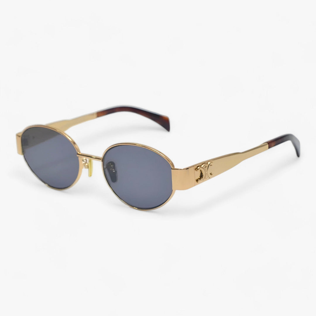 Ladies' sunglasses with UV protection & stylish acetate frame – Narella-Gold-State of Style