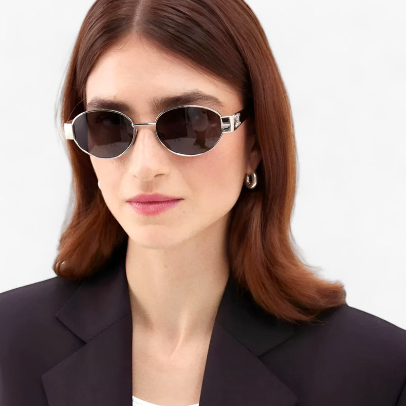 Ladies' sunglasses with UV protection & stylish acetate frame – Narella-Gold-State of Style