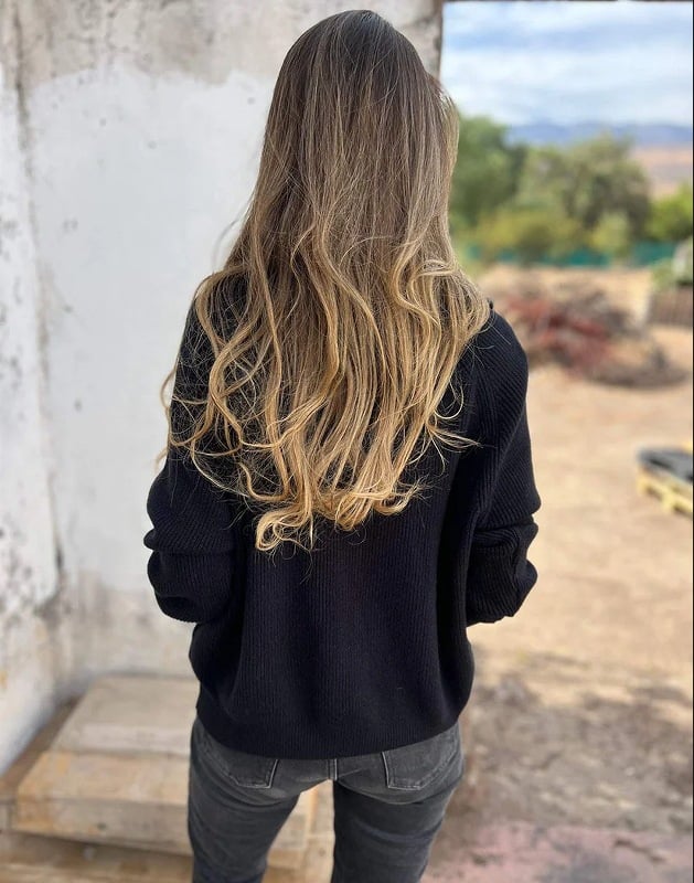 Ladies' V-Neck Sweater - Camille-Grey-S-State of Style