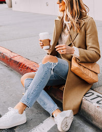 Ladies' Winter Wool Coat with Notch Lapels - Sofia-Beige-XS-State of Style