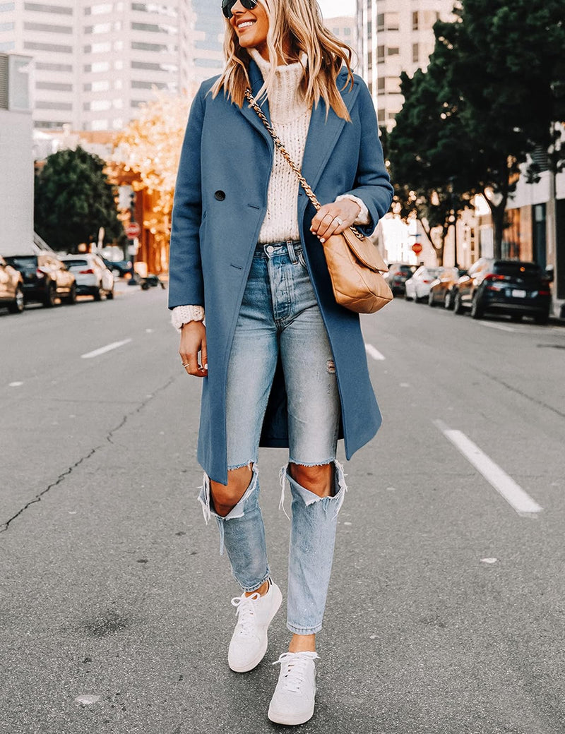 Ladies' Winter Wool Coat with Notch Lapels - Sofia-Beige-XS-State of Style