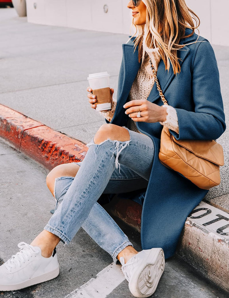 Ladies' Winter Wool Coat with Notch Lapels - Sofia-Beige-XS-State of Style