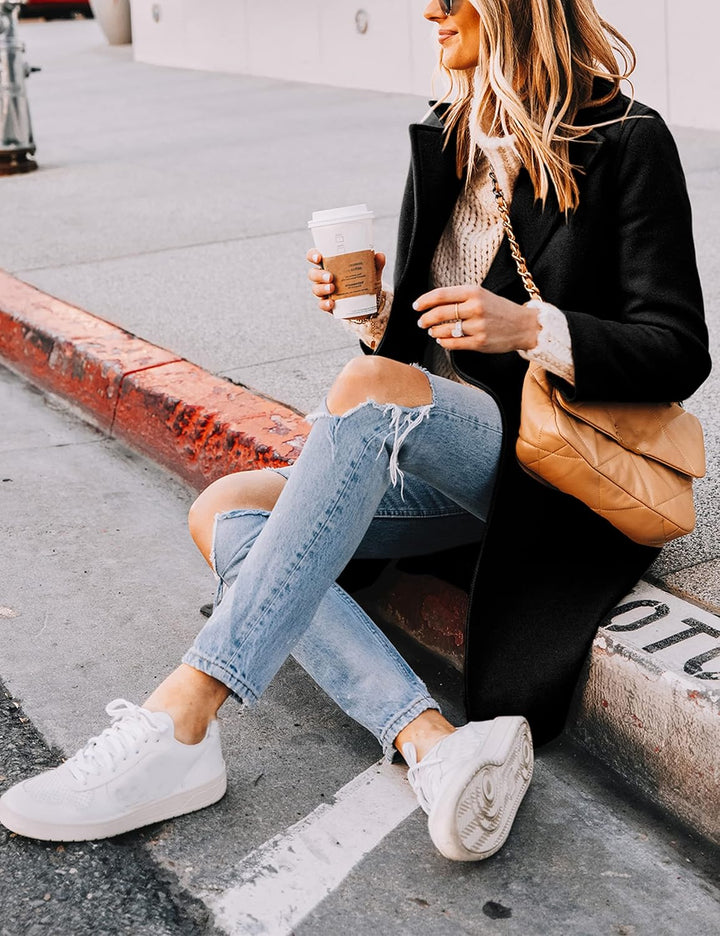 Ladies' Winter Wool Coat with Notch Lapels - Sofia-Beige-XS-State of Style