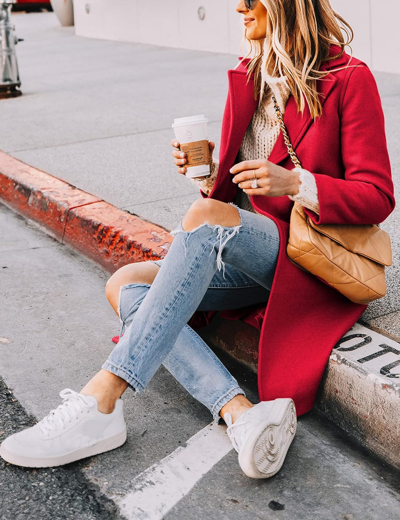 Ladies' Winter Wool Coat with Notch Lapels - Sofia-Beige-XS-State of Style