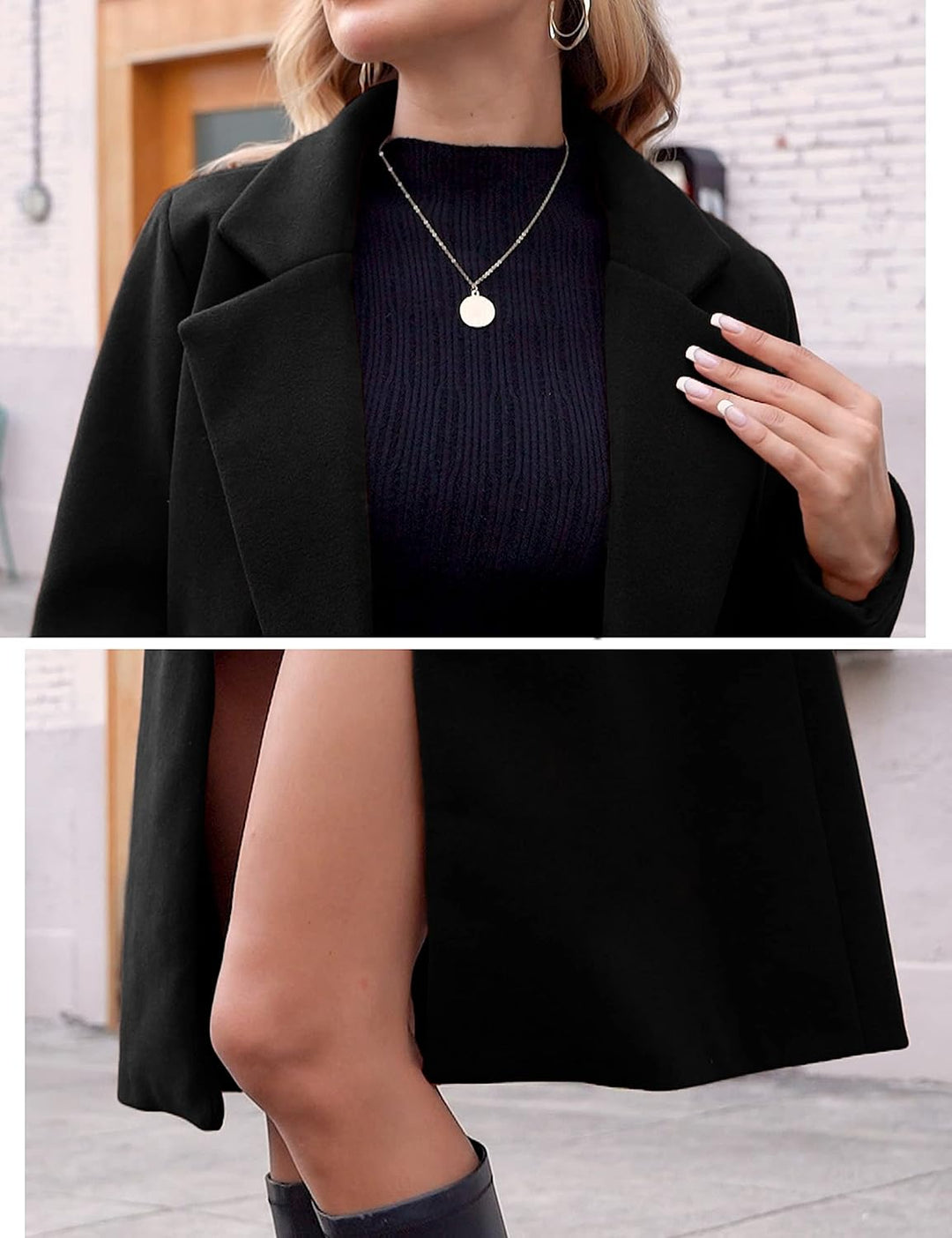 Ladies' Winter Wool Coat with Notch Lapels - Sofia-Beige-XS-State of Style