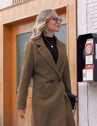 Ladies' Winter Wool Coat with Notch Lapels - Sofia-Beige-XS-State of Style