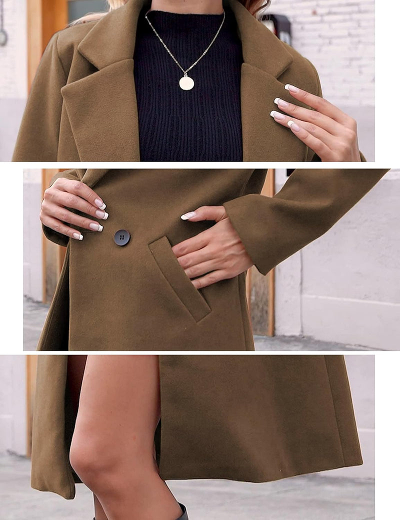 Ladies' Winter Wool Coat with Notch Lapels - Sofia-Beige-XS-State of Style