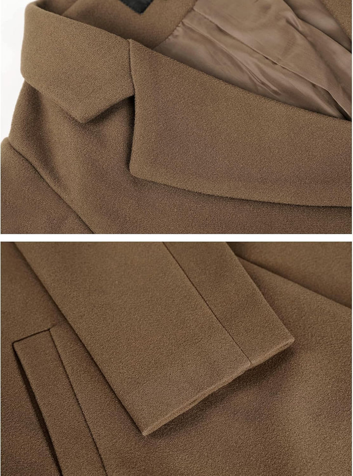 Ladies' Winter Wool Coat with Notch Lapels - Sofia-Beige-XS-State of Style